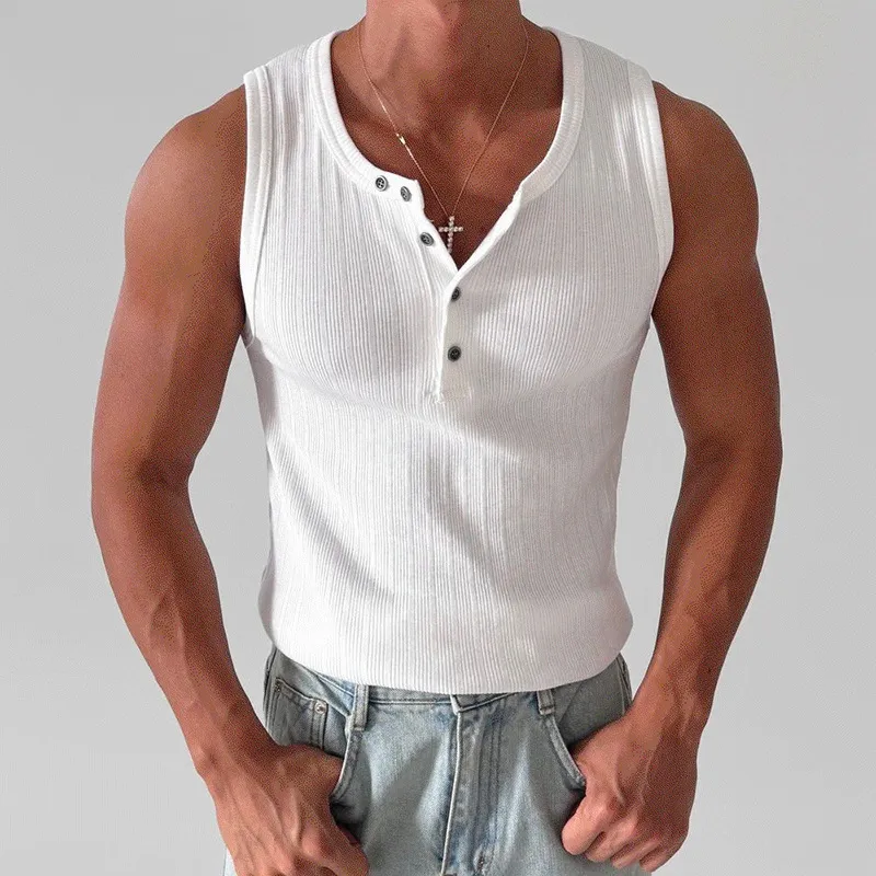 Men's Knitted Slim Fit Crew Neck Tank Top MTA0483G4X sold by Manly product image thumbnail 4