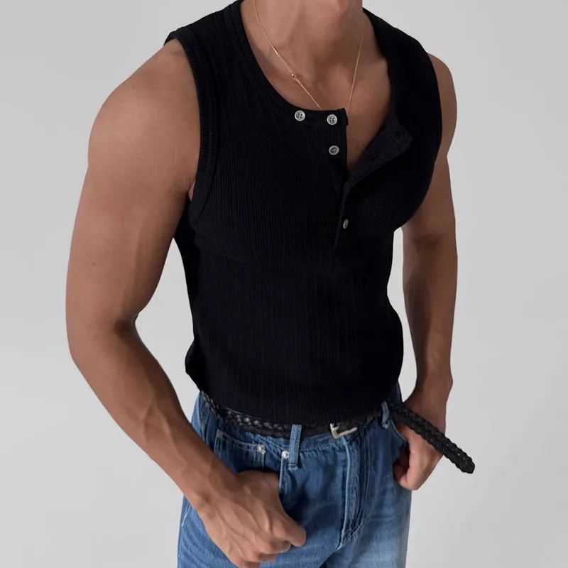 Men's Knitted Slim Fit Crew Neck Tank Top MTA0483G4X sold by Manly product image thumbnail 2