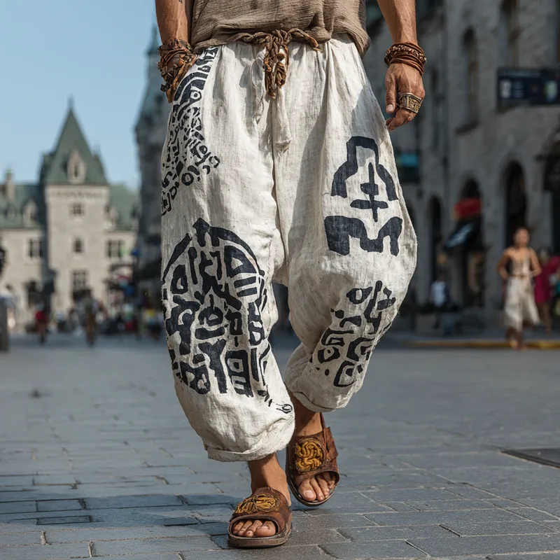 Men's Bohemian Print Loose Pants MTA0412G6X sold by Manly product image thumbnail 3