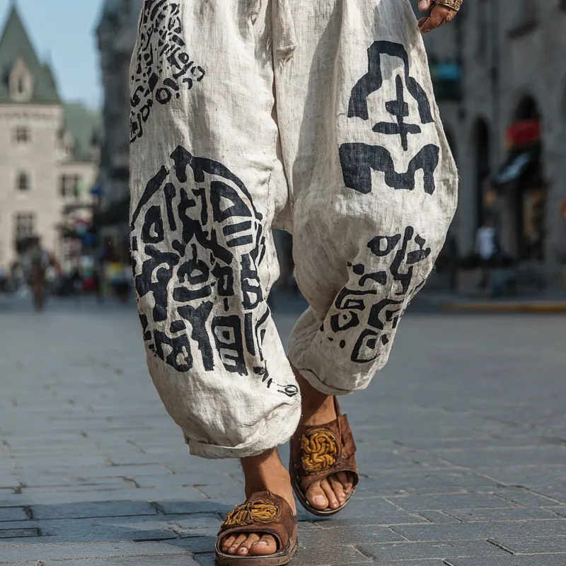 Men's Bohemian Print Loose Pants MTA0412G6X sold by Manly product image thumbnail 2