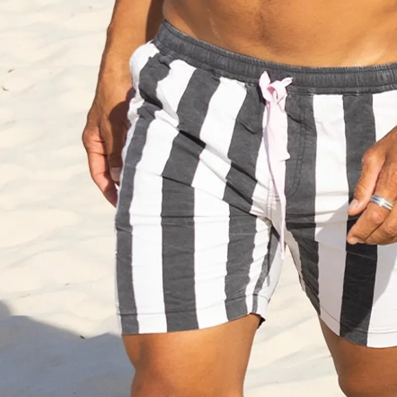 Men's Holiday Stripe Print Elasticated Casual Shorts MTA0753G8X sold by Manly product image thumbnail 3