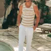 Men's Spring And Summer Fashion Casual Hollow Knitted Slim Tank Top MTA0791G0K sold by Manly