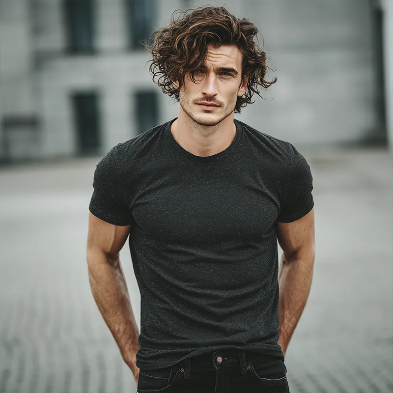 Men's Cotton Vintage Casual Round Neck Short Sleeve T-Shirt MTA0738G1TO sold by Manly product image thumbnail 3