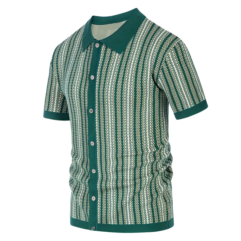 Men's Summer Fashion Knitted Short Sleeve Shirt MTA0788G4P sold by Manly product image thumbnail 5