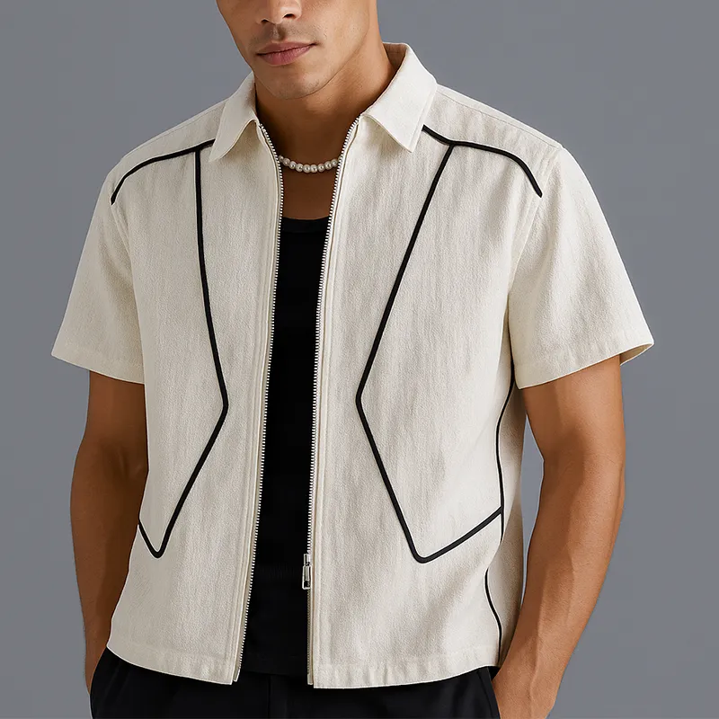 Men's Summer Fashion Cotton Blended Short Sleeve Shirt MTA0760G0P sold by Manly product image thumbnail 2