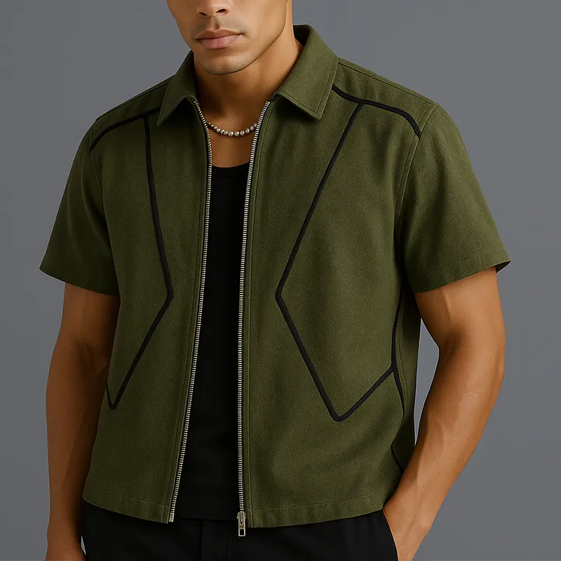 Men's Summer Fashion Cotton Blended Short Sleeve Shirt MTA0760G0P sold by Manly product image thumbnail 3