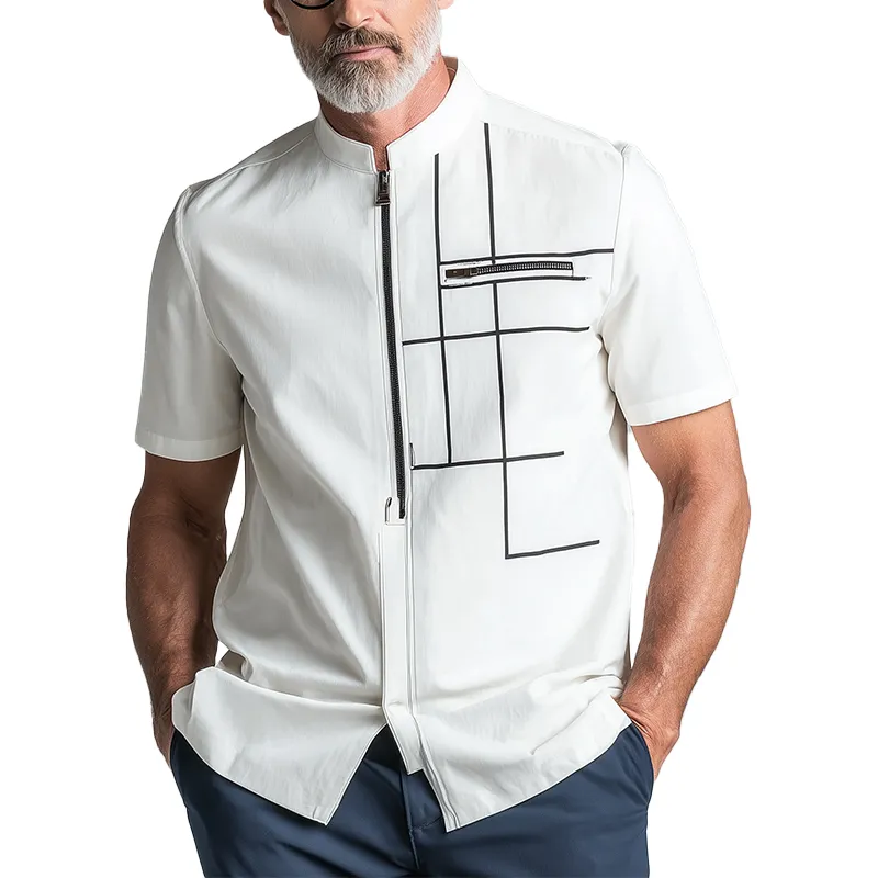 Men's Summer Fashion Cotton Blended Short Sleeve Shirt MTA0787G7P sold by Manly