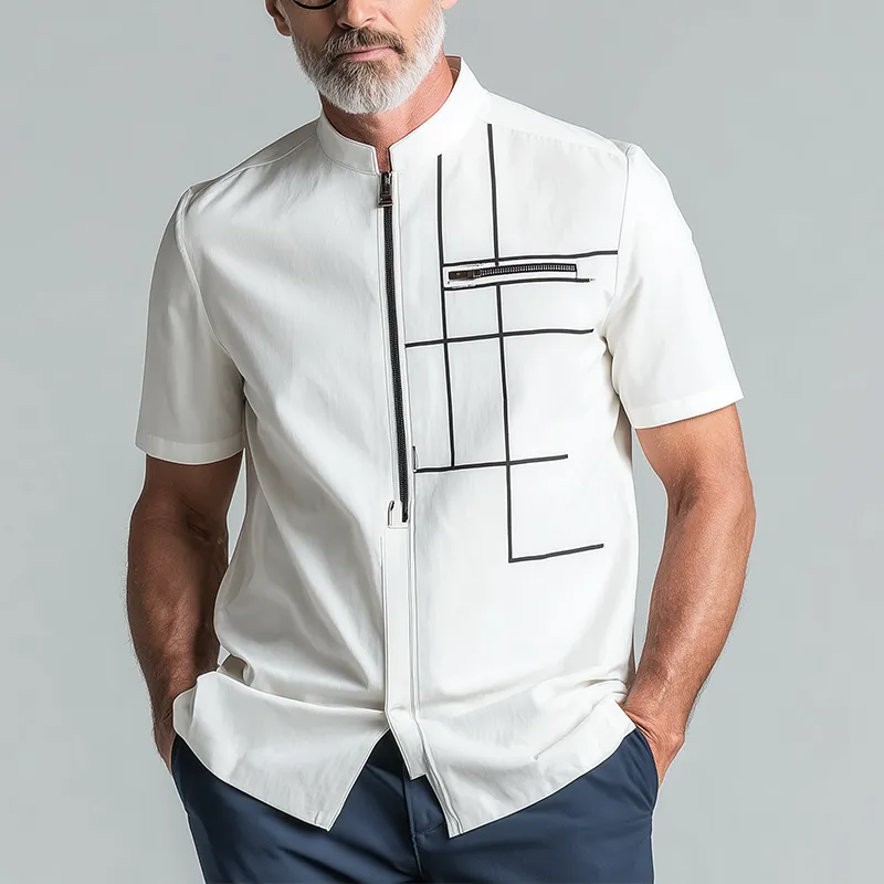 Men's Summer Fashion Cotton Blended Short Sleeve Shirt MTA0787G7P sold by Manly product image thumbnail 2