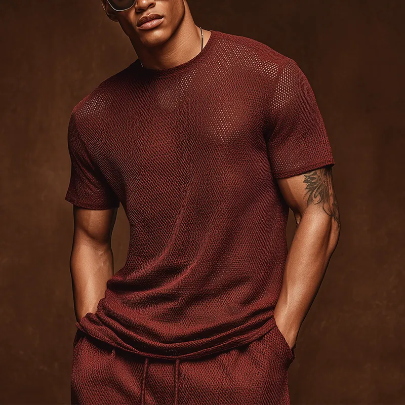 Men's Summer Fashion Knitted Short Sleeve T-Shirt MTA0755G3P sold by Manly product image thumbnail 2