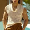 Men's Summer Basic Mesh Knitted Crew Neck Tank Top MTA0737G0U sold by Manly