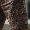 Men's Fashion Twill Leopard Print Elastic Lace-Up Shorts MTA0995G6U sold by Manly