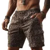Men's Fashion Twill Leopard Print Elastic Lace-Up Shorts MTA0995G6U sold by Manly