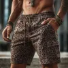 Men's Fashion Twill Leopard Print Elastic Lace-Up Shorts MTA0995G6U sold by Manly