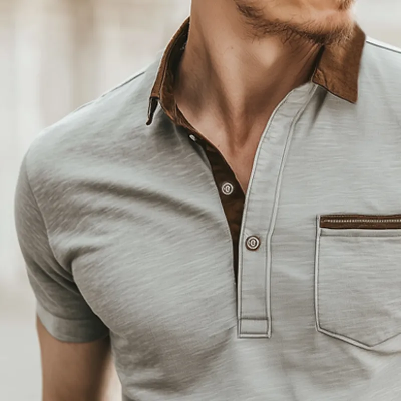 Men's Business Colorblock Cotton Short-sleeved POLO Shirt MTA0869G6U sold by Manly product image thumbnail 3