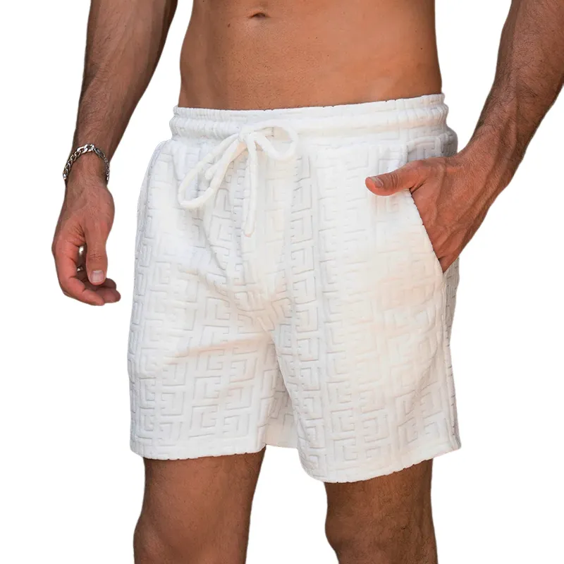 Men's Spring And Summer Casual Cotton Dark Texture Elastic Waist Shorts MTA0449G9K sold by Manly