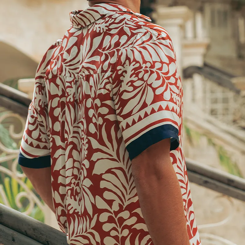 Men's Fashion Casual Satin Printed Short Sleeve Shirt MTA0230G8K sold by Manly product image thumbnail 4