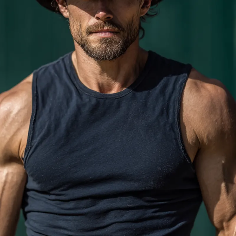 Men's Cotton Blend Slim Fit Crew Neck Tank Top MTA0793G5X sold by Manly product image thumbnail 3