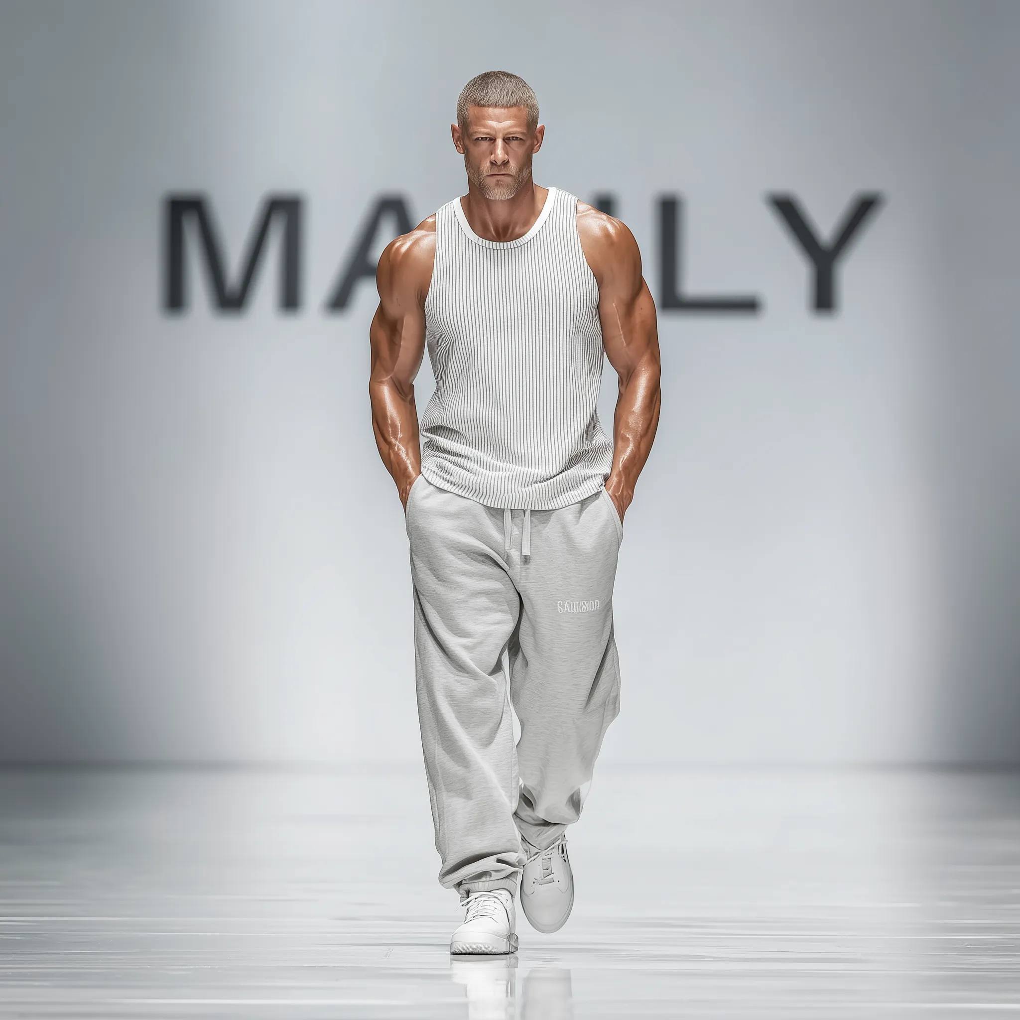 Men's Summer Fashion Vertical Striped Cotton Blend Tank Top MTA0873G2P sold by Manly product image thumbnail 4