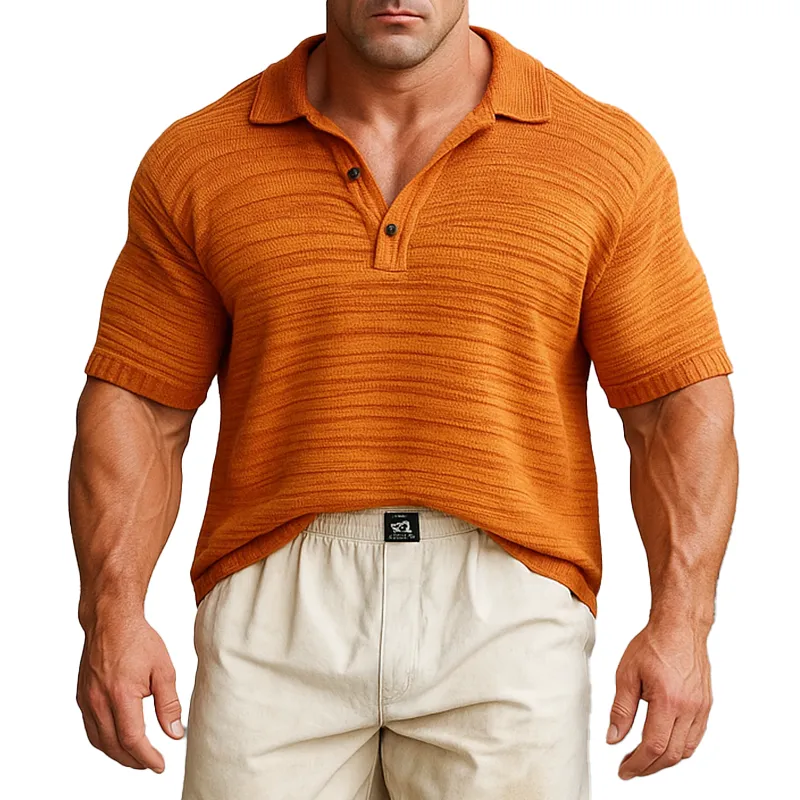 Men's Summer Fashion Knitted Thin Short Sleeve Polo Shirt MTA0880G8P sold by Manly