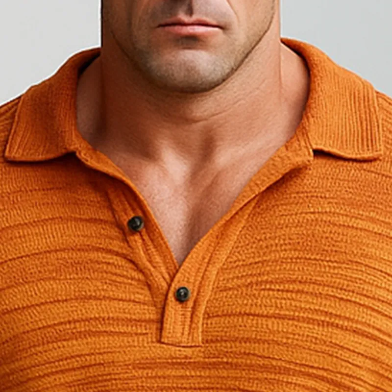 Men's Summer Fashion Knitted Thin Short Sleeve Polo Shirt MTA0880G8P sold by Manly product image thumbnail 3