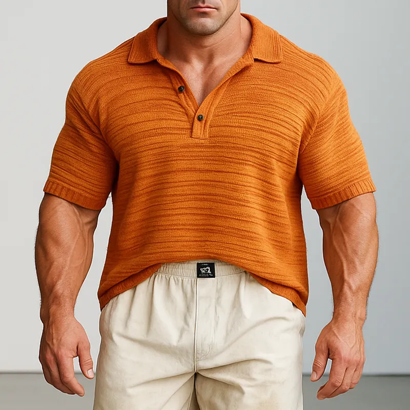 Men's Summer Fashion Knitted Thin Short Sleeve Polo Shirt MTA0880G8P sold by Manly product image thumbnail 2