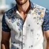 Men's Floral Print Lapel Short Sleeve Casual Shirt MTA1107G5Z sold by Manly