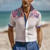 Men's Floral Print Lapel Short Sleeve Casual Shirt MTA1175G4Z sold by Manly