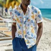 Men's Floral Print Lapel Short Sleeve Casual Shirt MTA1102G3Z sold by Manly