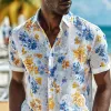 Men's Floral Print Lapel Short Sleeve Casual Shirt MTA1102G3Z sold by Manly