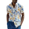 Men's Floral Print Lapel Short Sleeve Casual Shirt MTA1102G3Z sold by Manly