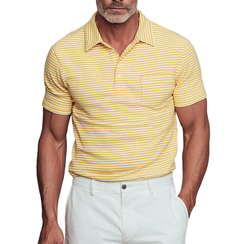 Men's Summer Fashion Striped Cotton Short Sleeve Polo Shirt MTA1153G3P sold by Manly