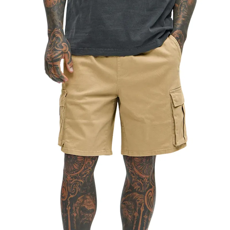 Men's Spring And Summer Classic Casual Washed Cotton Blended Multi-Pocket Cargo Shorts MTA0925G5K sold by Manly