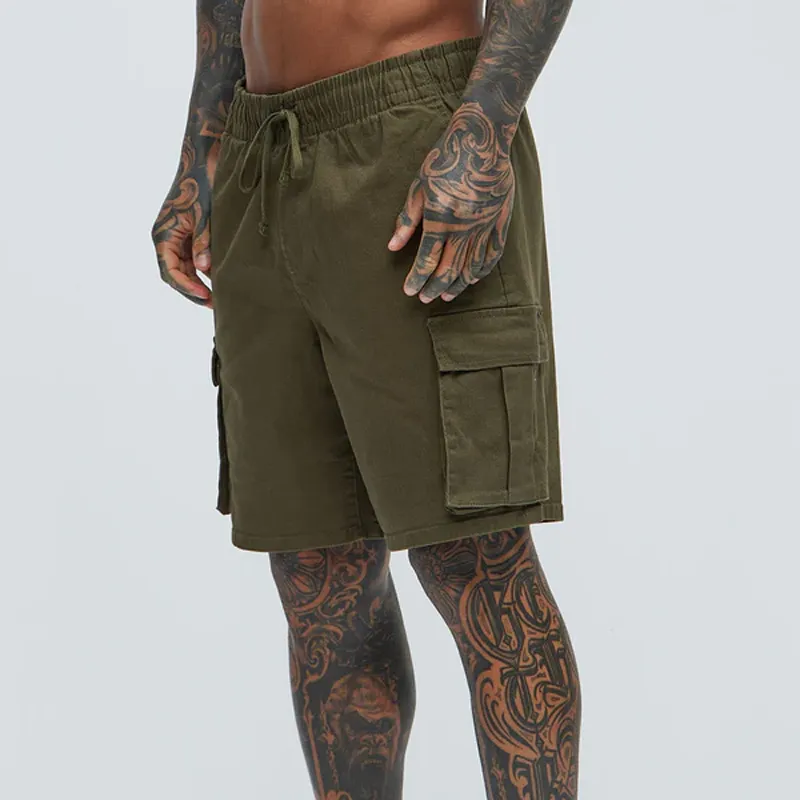 Men's Spring And Summer Classic Casual Washed Cotton Blended Multi-Pocket Cargo Shorts MTA0925G5K sold by Manly product image thumbnail 4