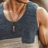 Men's Summer Fashion Colorblock Knitted Tank Top MTA0954G4U sold by Manly
