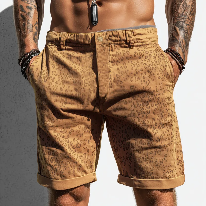 Men's Classic Leopard Print Knee-Length Shorts MTA1015G1U sold by Manly product image thumbnail 3