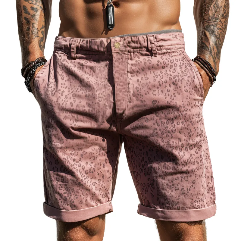 Men's Classic Leopard Print Knee-Length Shorts MTA1015G1U sold by Manly