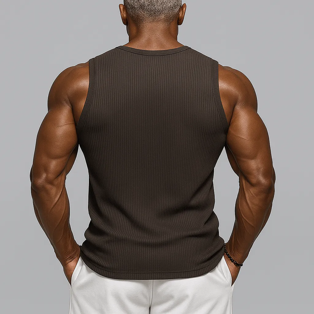 Men's Summer Fashion Striped Textured Cotton Blend Sleeveless Tank Top MTA1069G4P sold by Manly product image thumbnail 3