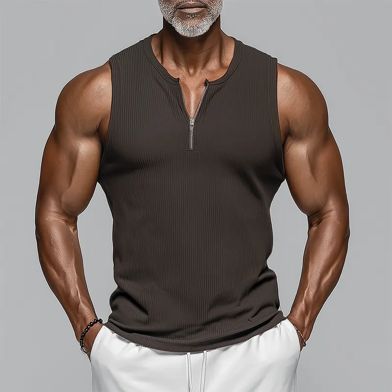 Men's Summer Fashion Striped Textured Cotton Blend Sleeveless Tank Top MTA1069G4P sold by Manly product image thumbnail 2