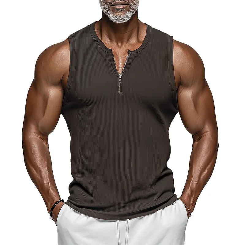 Men's Summer Fashion Striped Textured Cotton Blend Sleeveless Tank Top MTA1069G4P sold by Manly