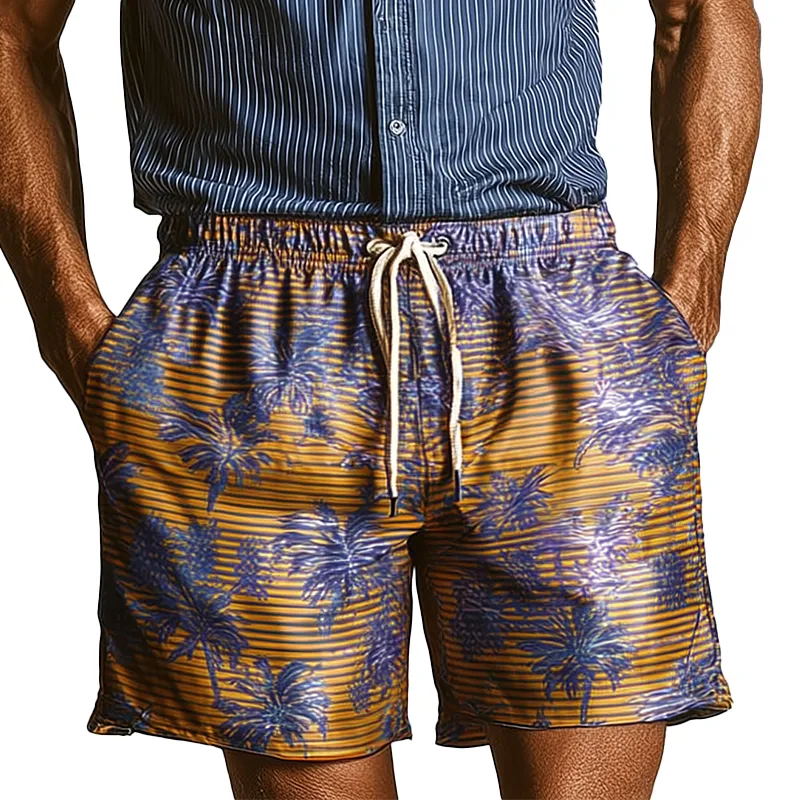 Men's Summer Fashion Printed Satin Casual Shorts MTA1032G1P sold by Manly
