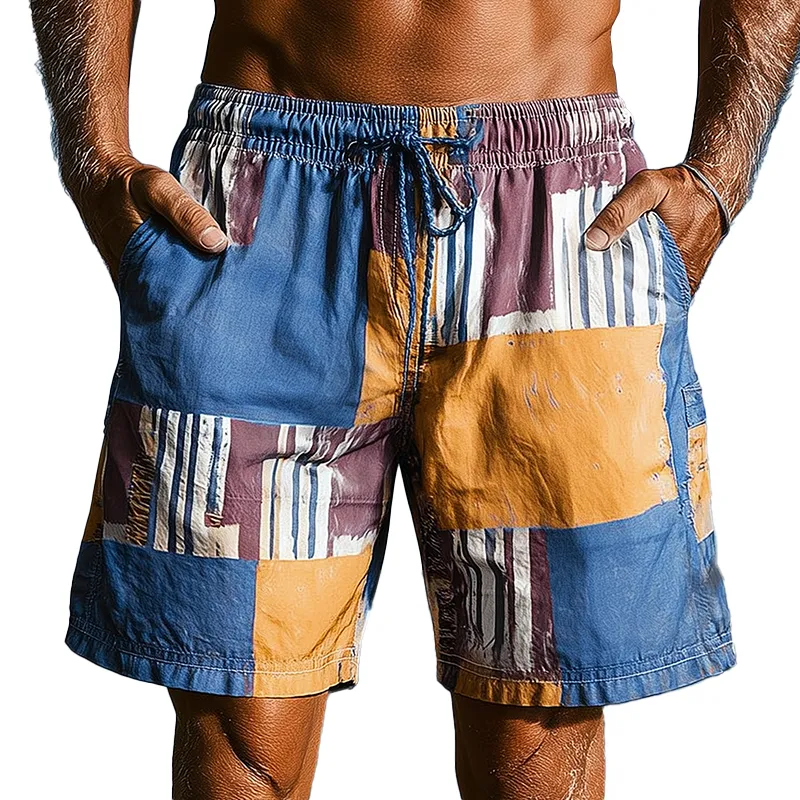 Men's Summer Fashion Printed Cotton Blended Casual Shorts MTA1023G6P sold by Manly