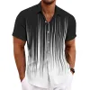 Men's Casual Colorblock Ray Lapel Short-sleeved Shirt 07714440TO sold by Manly