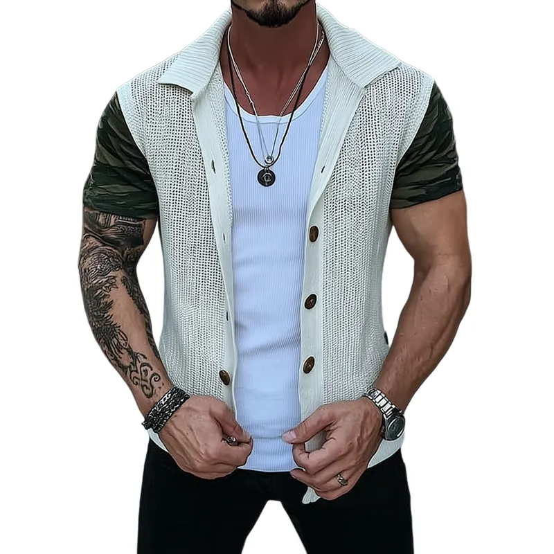 Men's Knitted Lapel Casual Vest MTA1437G6X sold by Manly