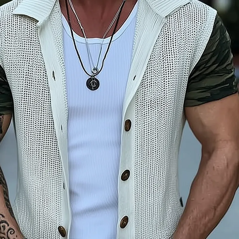 Men's Knitted Lapel Casual Vest MTA1437G6X sold by Manly product image thumbnail 3