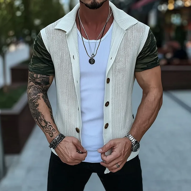 Men's Knitted Lapel Casual Vest MTA1437G6X sold by Manly product image thumbnail 2