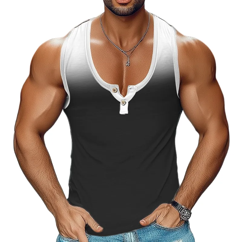 Men's Gradient Printed Sports Tank Top MTA1152G6X sold by Manly