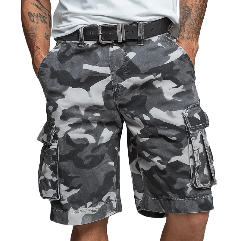 Men's Summer Fashion Camouflage Cotton Blend Cargo Shorts MTA1481G7P sold by Manly