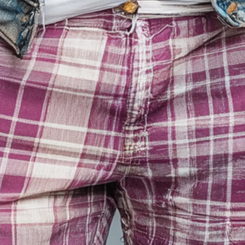 Men's Summer Linen Blend Fashion Plaid Print Casual Shorts MTA1457G6P sold by Manly product image thumbnail 3