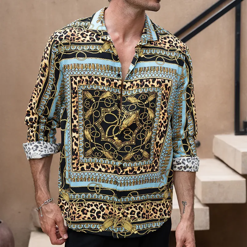 Men's Classic Vintage Cotton Blend Printed Long Sleeve Shirt MTA1454G8K sold by Manly product image thumbnail 2