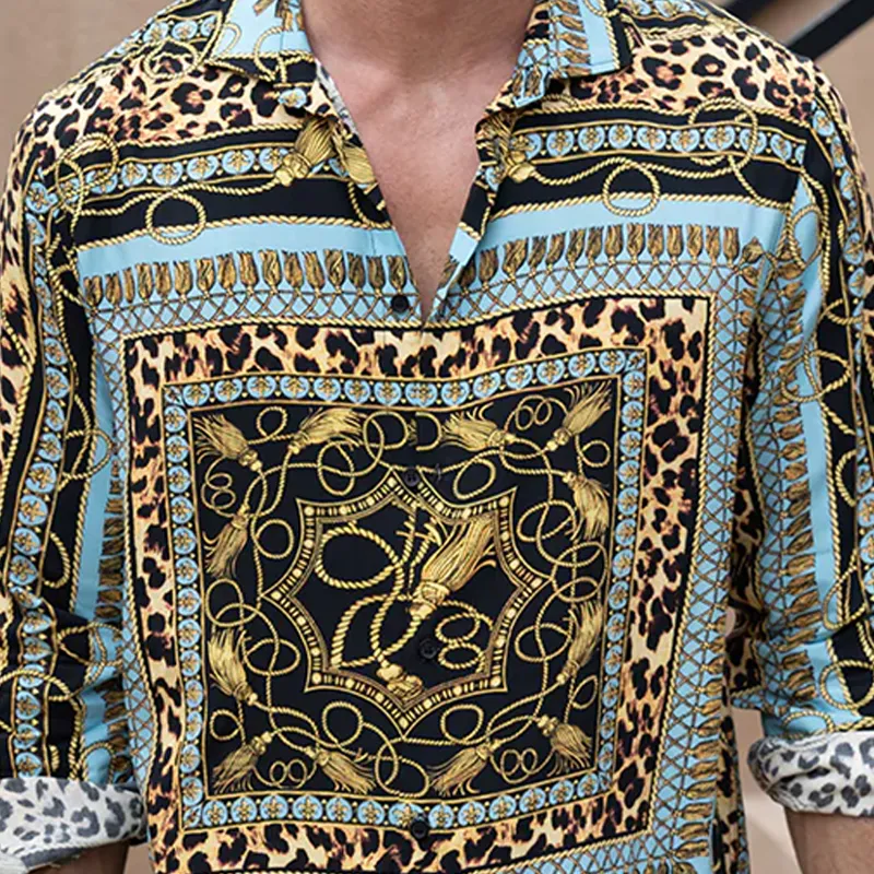 Men's Classic Vintage Cotton Blend Printed Long Sleeve Shirt MTA1454G8K sold by Manly product image thumbnail 5